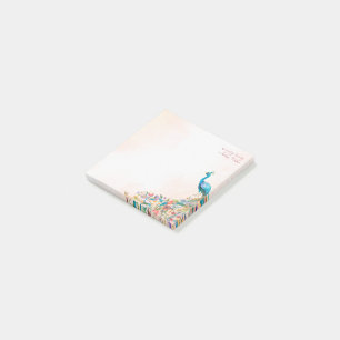 Post-it® Modèle paon fleuri crème pastel
