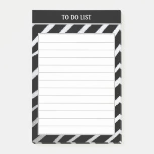 Post-it® Modèle Zèbre noir et blanc associé à la liste des