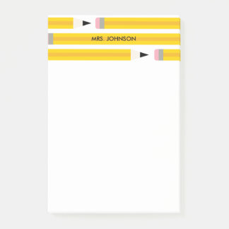 Post-it® Modern Pencil Teacher Personalized