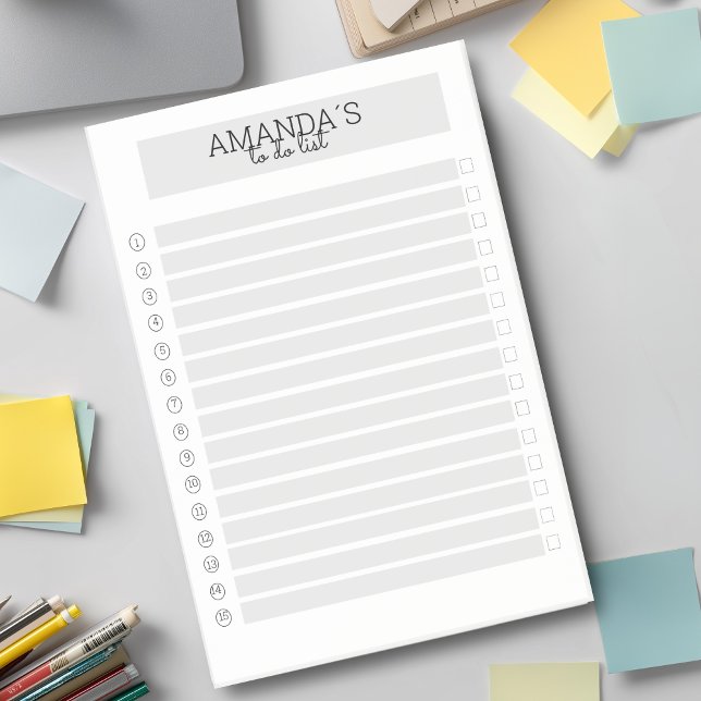 Post-it® Modern personnalisable Grau Weiss Post-it (Modern Custom Gray White Post-it Notes)
