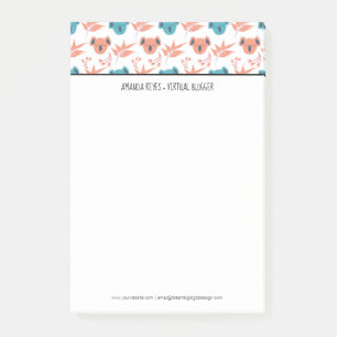 Post-it® Moderne Cute Koala et fleurs florales
