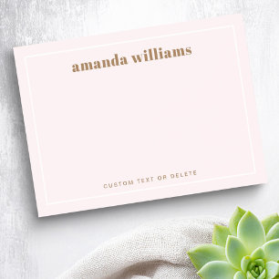 Post-it® Moderne doux rose clair nom personnalisé et texte