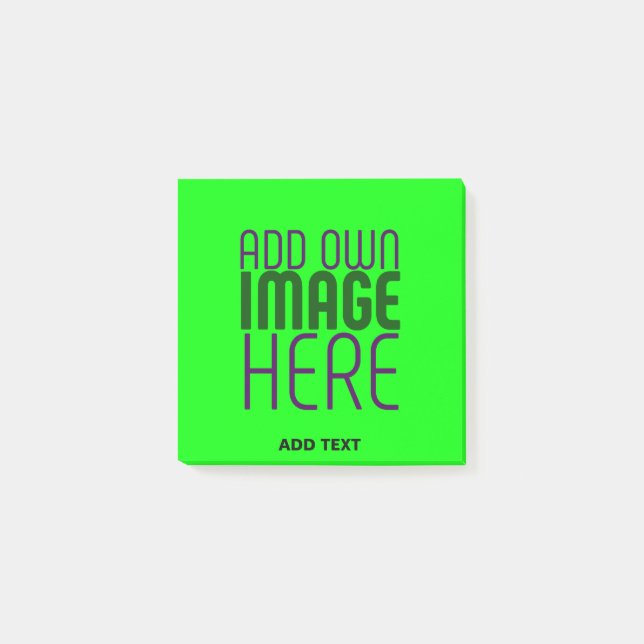 POST-IT® MODERNE ÉDITABLE NEON GREEN IMAGE MODÈLE TEXTE (Devant)