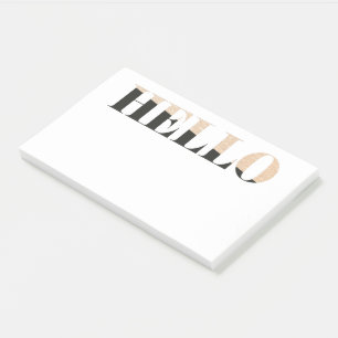 Post-it® Moderne élégant Bonjour avec détails dorés