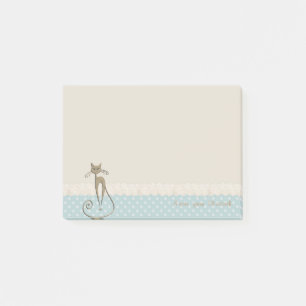 Post-it® Moderne Féminine, Points Polka, Chat Pailleté Faux