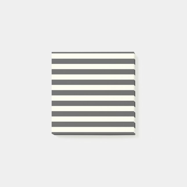 Post-it® Moderne Gris Blanc Rayure Minimaliste Élégante  (Devant)