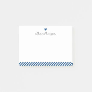 Post-it® Moderne Marine Bleu Bleu Coeur Girly Joli Script