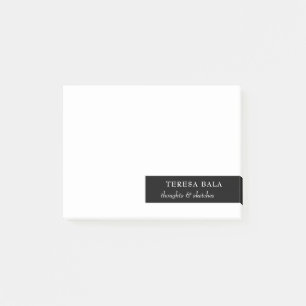 Post-it® Moderne Minimaliste Notes Élégantes Noir et Blan