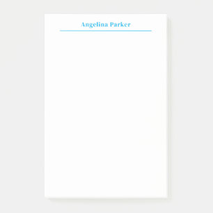 Post-it® Moderne minimaliste Plaque Bleu Simple Blanc