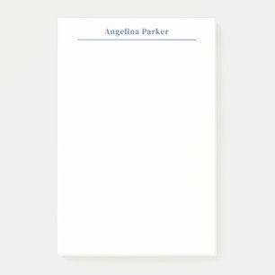 Post-it® Moderne minimaliste Plaque Bleu Simple Blanc