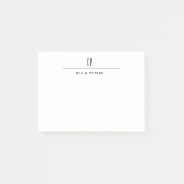 Post-it® Moderne Monogramme Professionnel Plain Simple Mini (Devant)