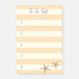 Post-it® Moderne rayé,Étoiles de mer,Liste de choses à fair