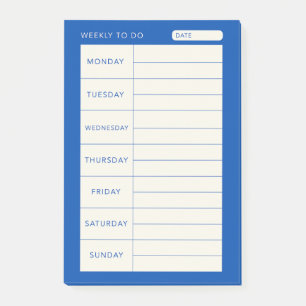 Post-it® Moderne simple bleu hebdomadaire