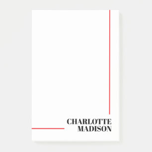 Post-it® Moderne Simple Noir Blanc Tendance Minimaliste Sim