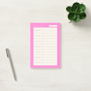 Post-it® Moderne simple rose hebdomadaire