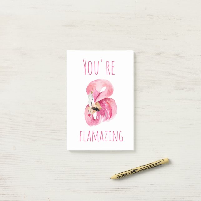 Post-it® Moderne Vous Flamazirez Beauté Flamant rose rose (Sur un bureau)