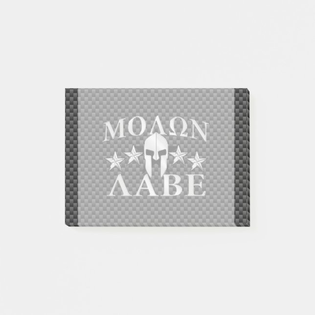 Post-it® Molon Labe Spartan Warrior 5 étoiles Carbon (Devant)