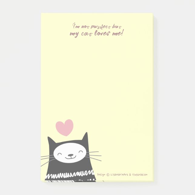 Post-it® Mon Chat M'Aime Joyeux Chat Kitty (Devant)