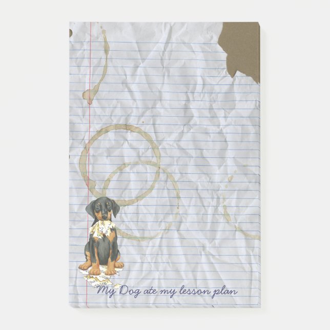 Post-it® Mon Doberman a mangé mon plan de leçon (Devant)