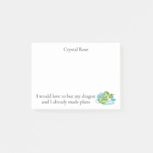 Post-it® Mon dragon et moi avons fait des plans 