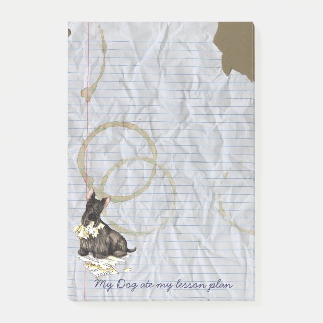 Post-it® Mon Scottie a mangé mon plan de cours (Devant)