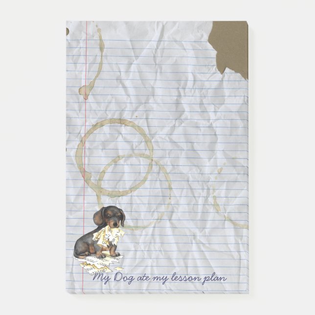 Post-it® Mon teckel a mangé mon plan de cours (Devant)