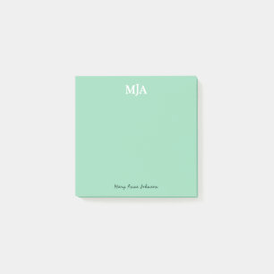 Post-it® Monnaie vert Monogramme 3 trois lettres Initiales 