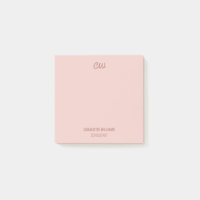 Monogram Chic Moderne Minimaliste Pastel Clair ros