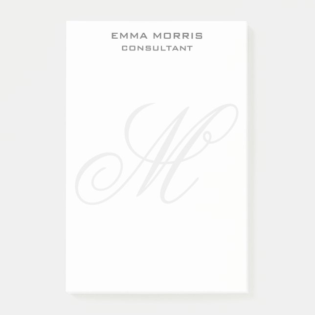 Post-it® Monogram Modern Simple Minimalist Plain (Devant)