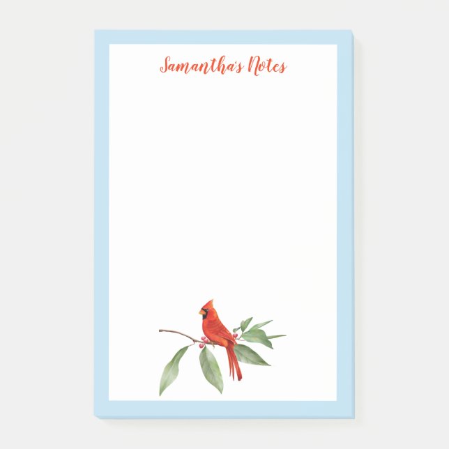 Post-it® Monogramme Aquarelle Bleu Vert Rouge Cardinal Oise (Devant)