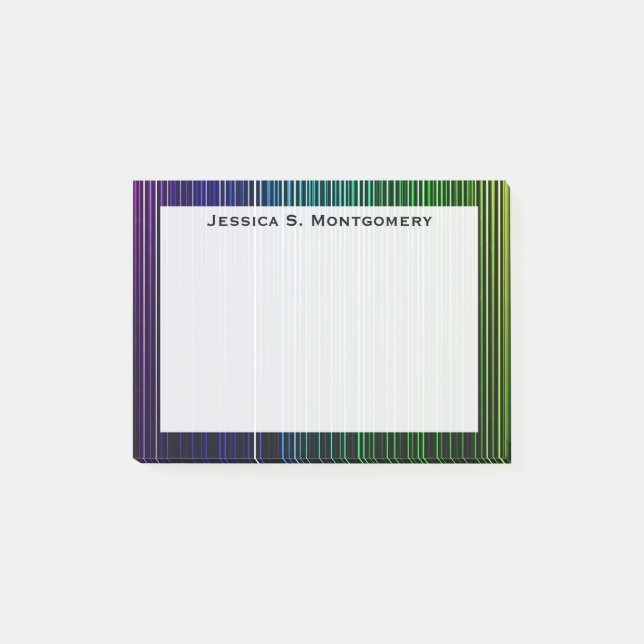 Post-it® Monogramme Arc-en-ciel - Rayures lumineuses (Devant)