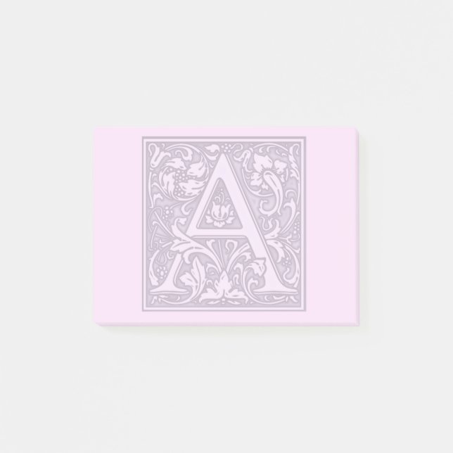 Post-it® monogramme argenté de flourish - A (Devant)