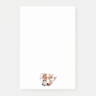Post-it® Monogramme B, joli design floral,