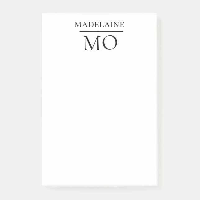 Post-it® Monogramme blanc noir (Devant)