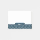 Monogramme blanc simili cuir de Quatrefoil de bleu