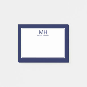 Post-it® Monogramme bleu de la marine