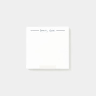 Post-it® Monogramme bleu foncé minimal Nom complet