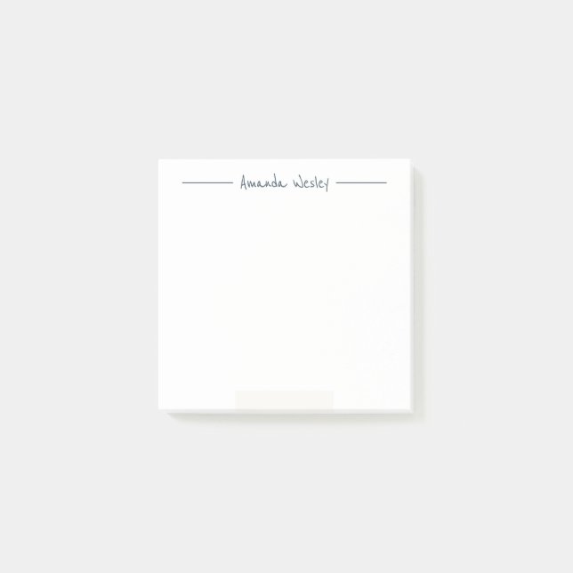 Post-it® Monogramme bleu foncé minimal Nom complet (Devant)