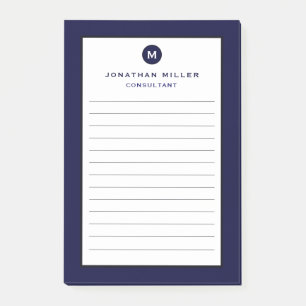 Post-it® Monogramme bleu marine minimal