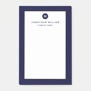 Post-it® Monogramme bleu marine minimaliste