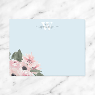 Post-it® Monogramme bleu rose roux Notes florales
