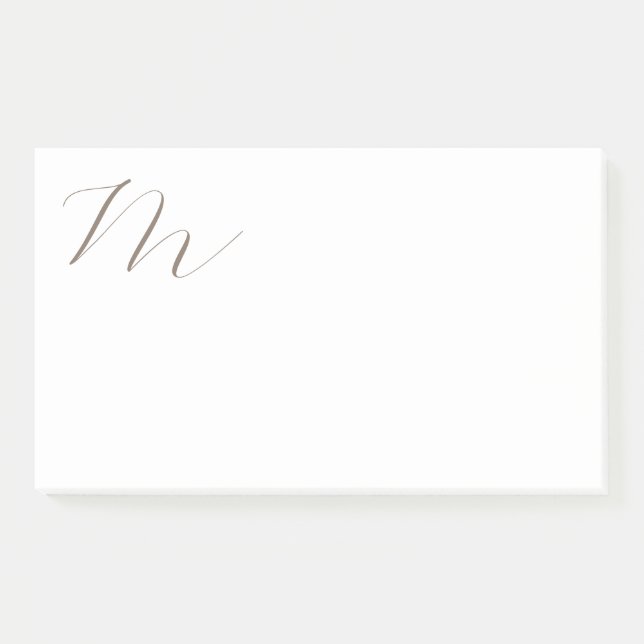 Post-it® Monogramme calligraphie Plaque unique moderne (Devant)