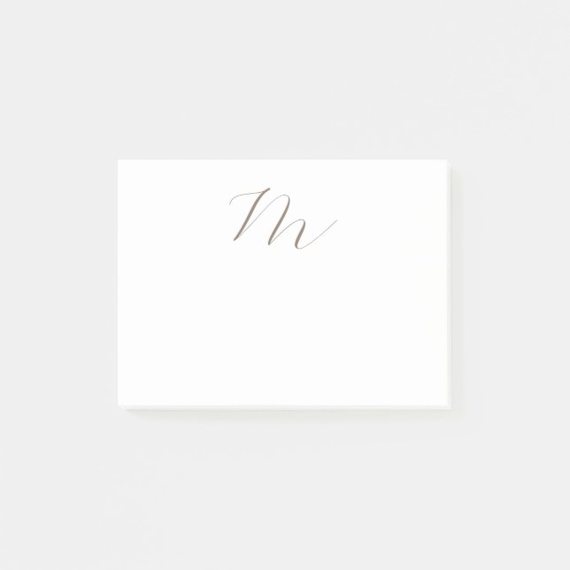 Post-it® Monogramme calligraphie Plaque unique moderne (Devant)