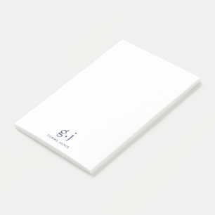 Post-it® Monogramme Classic Élégant Minimal Dusty Bleu Blan