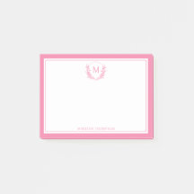 Monogramme classique Cimier rose double bordure
