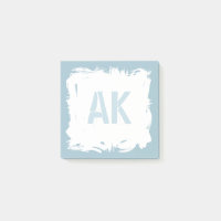 Monogramme Cool de pinceau bleu clair blanc