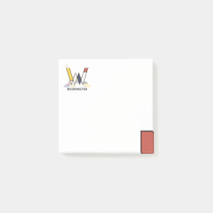 Post-it® Monogramme d'art moderne unique. Lettre W