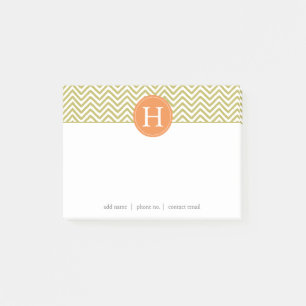 Post-it® Monogramme de Chevron d'or métallique