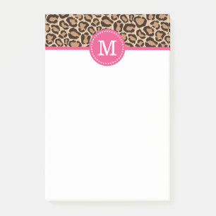 Post-it® Monogramme de coutume de rose et d'empreinte de