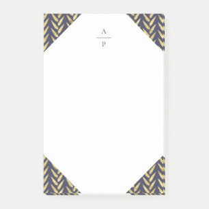 Post-it® Monogramme de la feuille d'or et de la marine